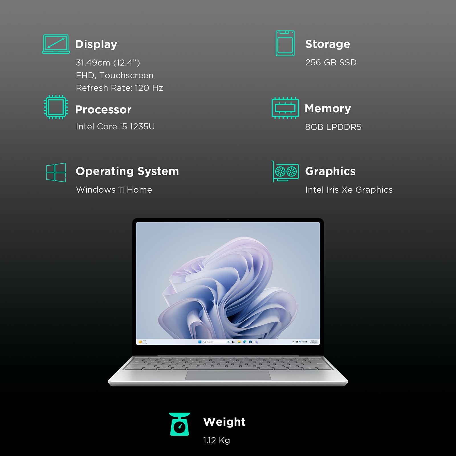 Buy Microsoft Surface Laptop Go 3 Intel Core i5 12th Gen (12.4